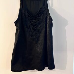 Elegant Black Sleeveless Top with Lace Detail